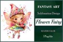 This watercolor clipart featuring a charming flower fairy will be a perfect addition to your spring ideas. Immerse yourself in the world of flowers and fantasy with this delightful clipart!
