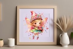 This watercolor clipart featuring a charming flower fairy will be a perfect addition to your spring ideas. Immerse yourself in the world of flowers and fantasy with this delightful clipart!