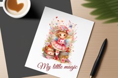 This watercolor clipart featuring a charming flower fairy will be a perfect addition to your spring ideas. Immerse yourself in the world of flowers and fantasy with this delightful clipart!