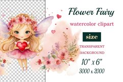 This watercolor clipart featuring a charming flower fairy will be a perfect addition to your spring ideas. Immerse yourself in the world of flowers and fantasy with this delightful clipart!