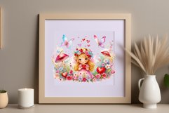 This watercolor clipart featuring a charming flower fairy will be a perfect addition to your spring ideas. Immerse yourself in the world of flowers and fantasy with this delightful clipart!