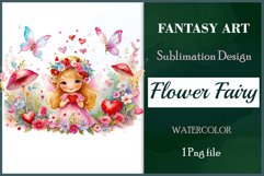 This watercolor clipart featuring a charming flower fairy will be a perfect addition to your spring ideas. Immerse yourself in the world of flowers and fantasy with this delightful clipart!