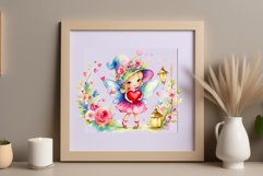 This watercolor clipart featuring a charming flower fairy will be a perfect addition to your spring ideas. Immerse yourself in the world of flowers and fantasy with this delightful clipart!