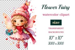 This watercolor clipart featuring a charming flower fairy will be a perfect addition to your spring ideas. Immerse yourself in the world of flowers and fantasy with this delightful clipart!