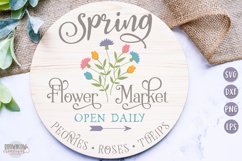 Spring Flower Market Round Sign SVG/Cut File Product Image 1