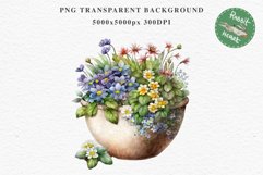 Spring Flower Pot Floral Wreath Clipart PNG Scrapbooking Art Nursery Watercolor Transparent wedding invitation shirt designs sublimation printable digital bloom watercolor floral wreath, flowers pot clipart, sublimation nursery, spring, wedding invitation