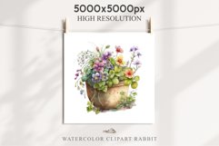Spring Flower Pot Floral Wreath Clipart PNG Scrapbooking Art Nursery Watercolor Transparent wedding invitation shirt designs sublimation printable digital bloom watercolor floral wreath, flowers pot clipart, sublimation nursery, spring, wedding invitation