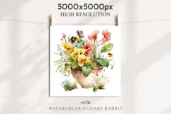 Spring Flower Pot Floral Wreath Clipart PNG Scrapbooking Art Nursery Watercolor Transparent wedding invitation shirt designs sublimation printable digital bloom