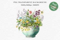 Spring Flower Pot Floral Wreath Clipart PNG Scrapbooking Art Nursery Watercolor Transparent wedding invitation shirt designs sublimation printable digital bloom watercolor floral wreath, flowers pot clipart, sublimation nursery, spring, wedding invitation