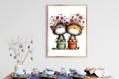 Spring Flower Pot Nursery Cat Clipart Product Image 2