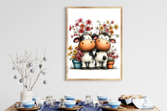 Spring Flower Pot Nursery Cow Clipart Product Image 2