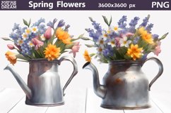 Watercolor Spring Flowers Clipart | wildflowers Sublimation Product Image 1