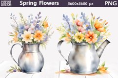 Watercolor Spring Flowers Clipart | wildflowers Sublimation Product Image 1