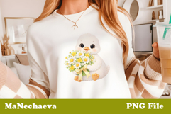Spring Floral Animal Sublimation | Cute Baby Bird Clipart Product Image 1