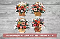 Spring Flowers Basket Printable PNG | Hygge Floral Clipart Product Image 1