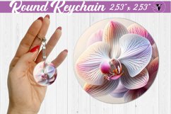 Round keychain sublimation | Spring flowers Product Image 1