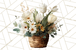 Spring Flower Clipart, Watercolor Bouquet Clipart PNG Product Image 4