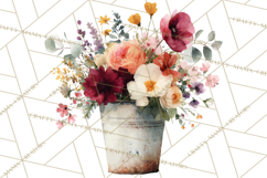 Spring Flower Clipart, Watercolor Bouquet Clipart PNG Product Image 2
