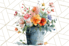 Spring Flower Clipart, Watercolor Bouquet Clipart PNG Product Image 3