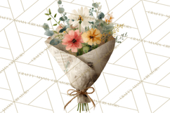 Spring Flower Clipart, Watercolor Bouquet Clipart PNG Product Image 4