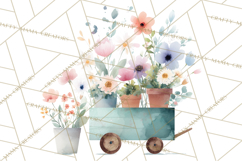 Spring Flower Clipart, Watercolor Bouquet Clipart PNG Product Image 5
