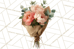 Spring Flower Clipart, Watercolor Bouquet Clipart PNG Product Image 4