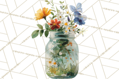 Spring Flower Clipart, Watercolor Bouquet Clipart PNG Product Image 5