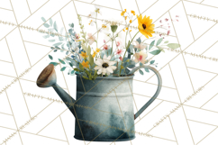 Spring Flower Clipart, Watercolor Bouquet Clipart PNG Product Image 3