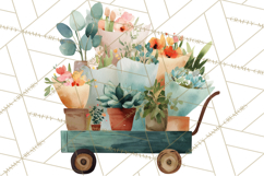 Spring Flower Clipart, Watercolor Bouquet Clipart PNG Product Image 5
