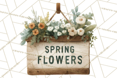 Spring Flower Clipart, Watercolor Bouquet Clipart PNG Product Image 4