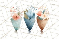 Spring Flower Clipart, Watercolor Bouquet Clipart PNG Product Image 2