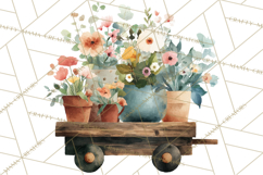 Spring Flower Clipart, Watercolor Bouquet Clipart PNG Product Image 2