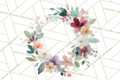 Spring Flower Clipart, Watercolor Bouquet Clipart PNG Product Image 3