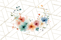 Spring Flower Clipart, Watercolor Bouquet Clipart PNG Product Image 4