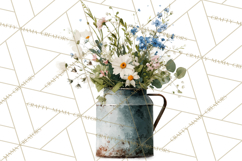 Spring Flower Clipart, Watercolor Bouquet Clipart PNG Product Image 4