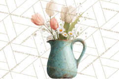 Spring Flower Clipart, Watercolor Bouquet Clipart PNG Product Image 5