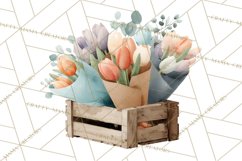 Spring Flower Clipart, Watercolor Bouquet Clipart PNG Product Image 4