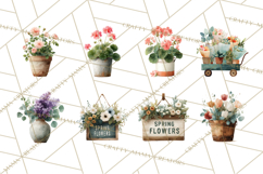 Spring Flower Clipart, Watercolor Bouquet Clipart PNG Product Image 5
