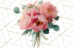 Spring Flower Clipart, Watercolor Bouquet Clipart PNG Product Image 3