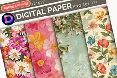 Spring Flowers Digital Paper Product Image 1