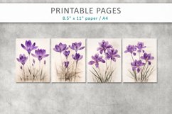 Old paper spring flower designs, junk journal papers Product Image 2