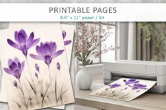 Old paper spring flower designs, junk journal papers Product Image 3