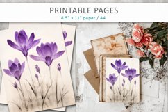 Old paper spring flower designs, junk journal papers Product Image 5