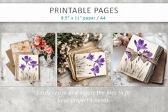 Old paper spring flower designs, junk journal papers Product Image 8