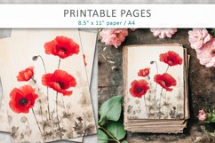 flowers junk journal papers, scrapbook paper vintage Product Image 1