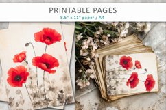 flowers junk journal papers, scrapbook paper vintage Product Image 4