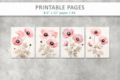 flower journal sheets, floral junk journal paper Product Image 2