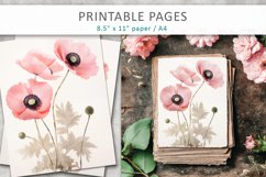flower journal sheets, floral junk journal paper Product Image 3