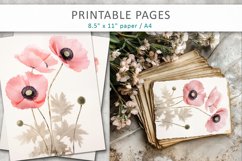 flower journal sheets, floral junk journal paper Product Image 5