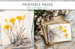 flowers junk journal paper, printable sheets Product Image 5